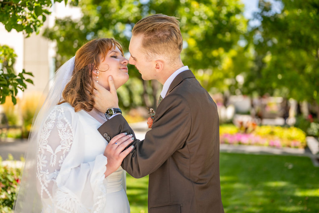 Wedding couple outdoors